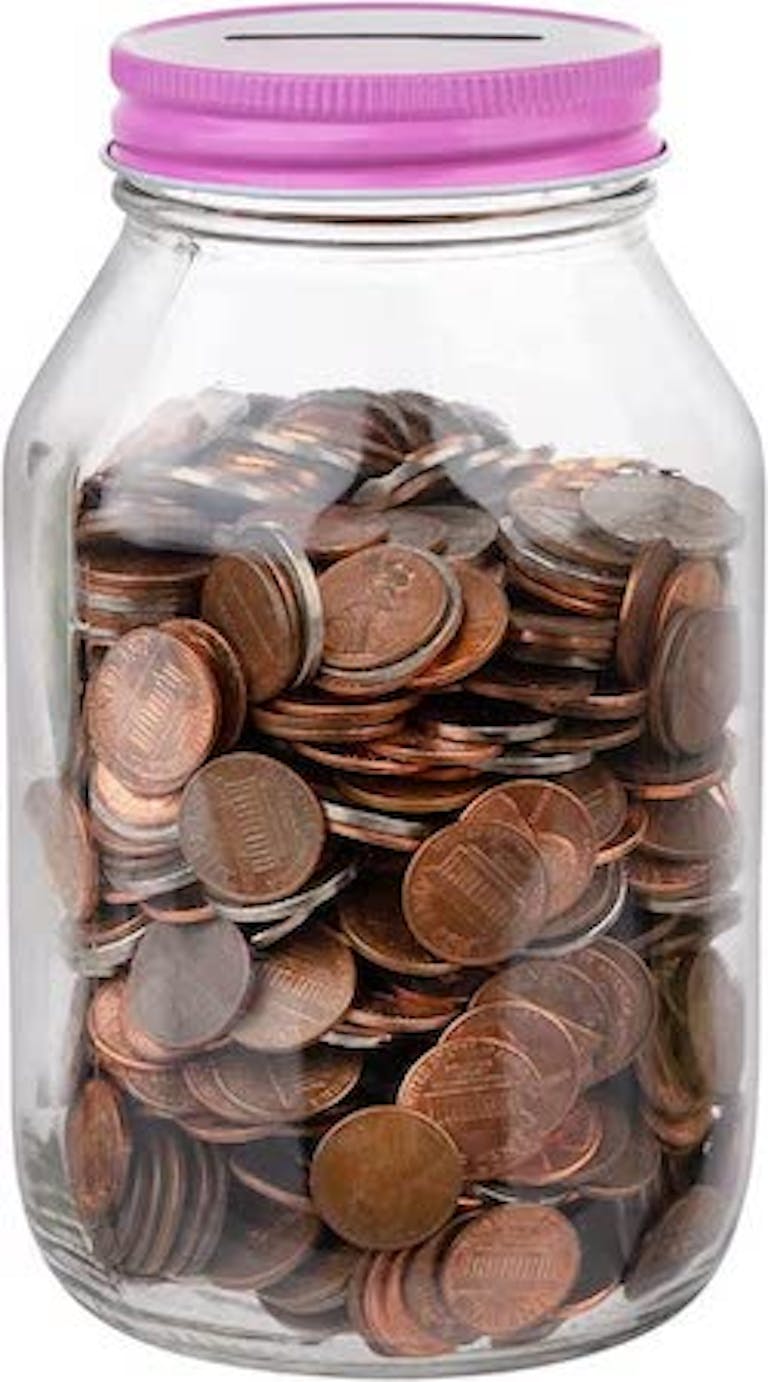 pennies in a jar